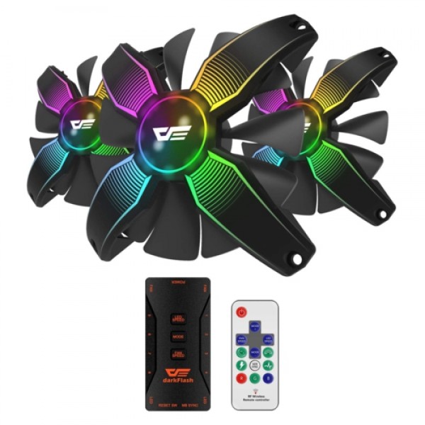 DarkFlash Talon 3pin A-RGB 3x12cm Fan Kit (3'lü)