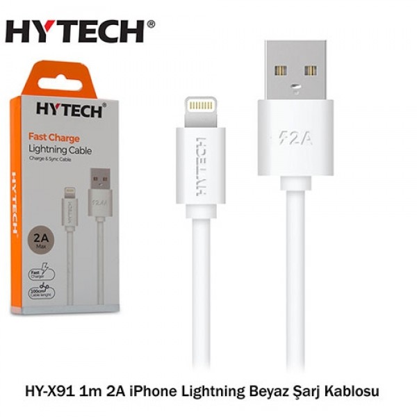 Hytech HY-X91 1m 2A iPhone Lightning Şarj Kablosu