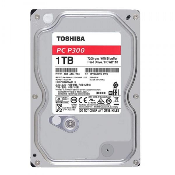 Toshiba 3,5 P300 1TB 64MB 7200RPM HDWD110UZSVA 