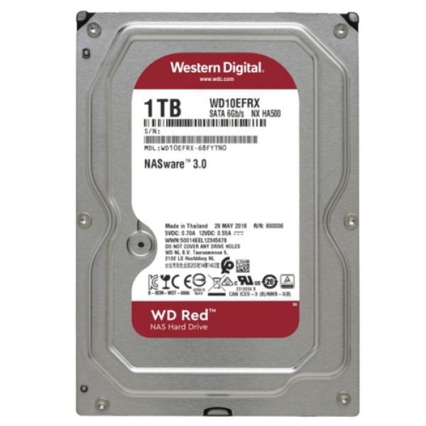 WD RED 3,5 1TB 64MB 5400RPM WD10EFRX