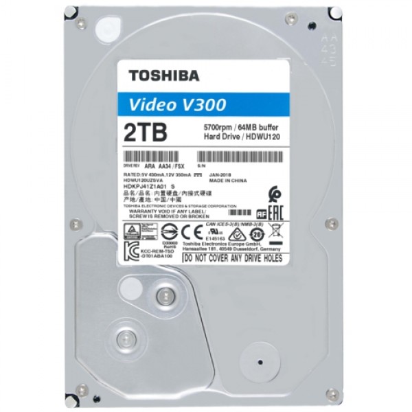 Toshiba 3,5 V300 2TB 64MB 5700RPM HDWU120UZSVA