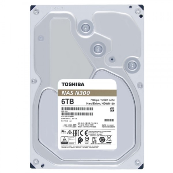 Toshiba 3,5 N300 6TB 128MB 7200RPM HDWN160UZSVA