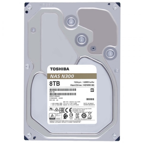 Toshiba 3,5 N300 8TB 128MB 7200RPM HDWN180UZSVA