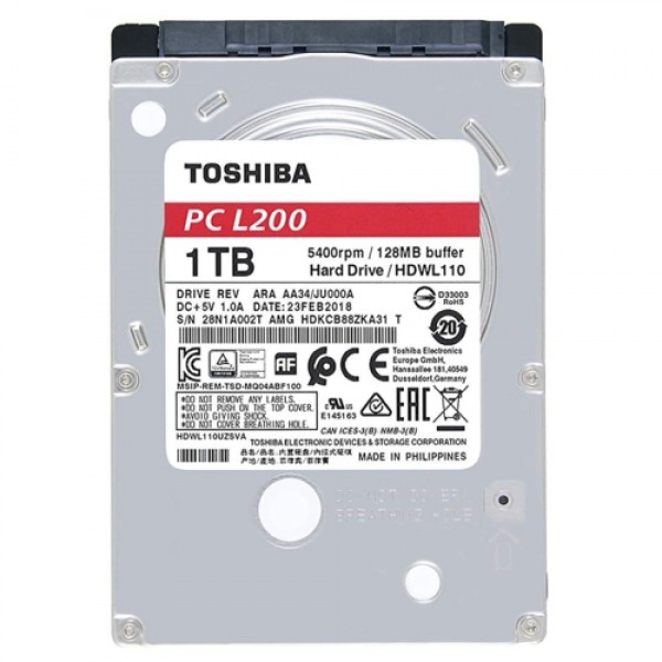 Toshiba 2.5 1TB L200 128MB 5400RPM HDWL110UZSVA