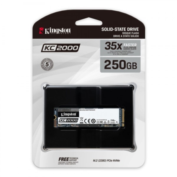 Kingston KC2000 250GB SSD m.2 NVMe SKC2000M8/250G 