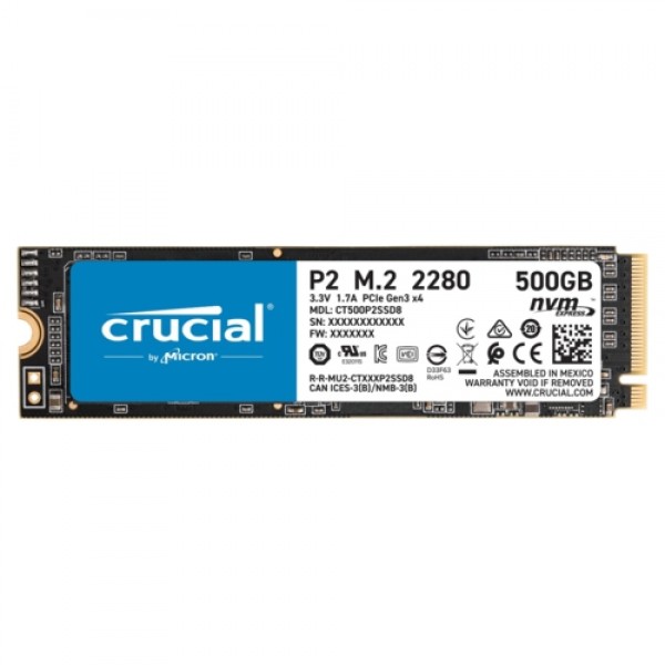 Crucial P2 500GB SSD m.2 NVMe PCIe CT500P2SSD8 