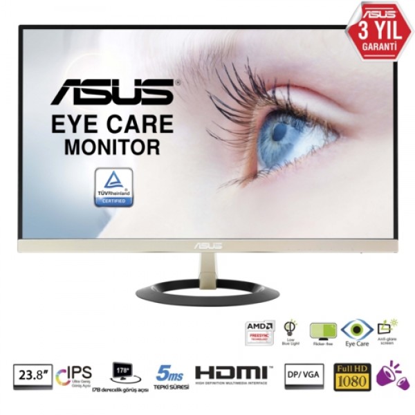 Asus 23.8 VZ249Q IPS LED MM Monitör Siyah 5ms