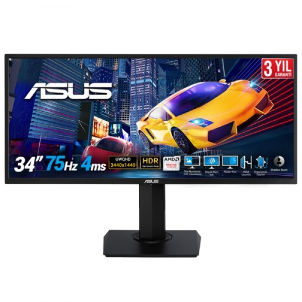 Asus 34 VP348QGL UWQHD Monitör 4ms Siyah 