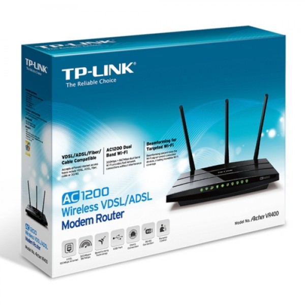 TP-Link Archer VR400 AC1200 VDSL/ADSL Modem Router