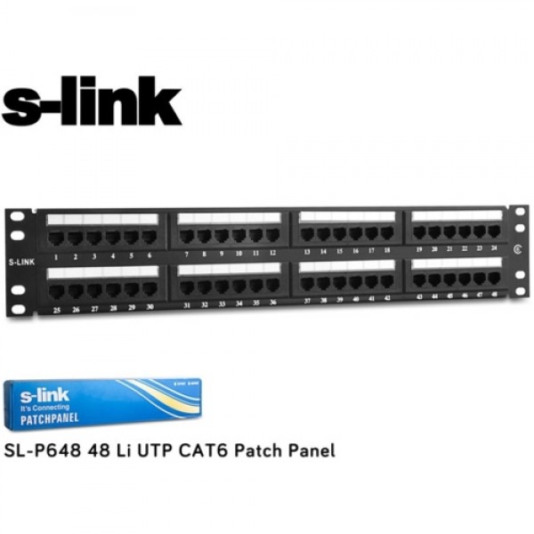 S-Link SL-P648 48 Li UTP CAT6 Patch Panel 