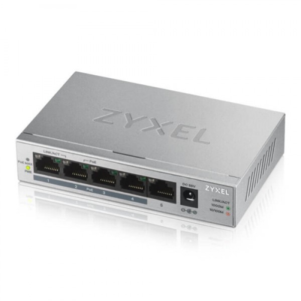 Zyxel GS-1005HP 5Port Gigabit Yönetilmez POE Swit.