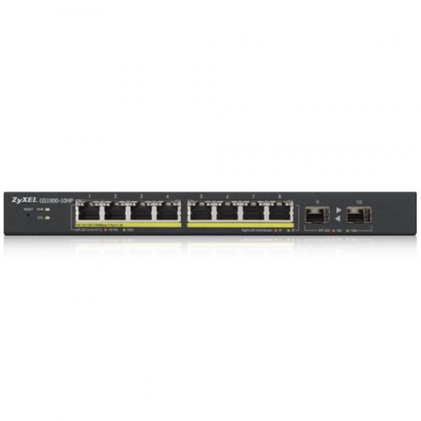 Zyxel GS1900-10HP 8 Port POE Gigabit Switch +2xSFP 