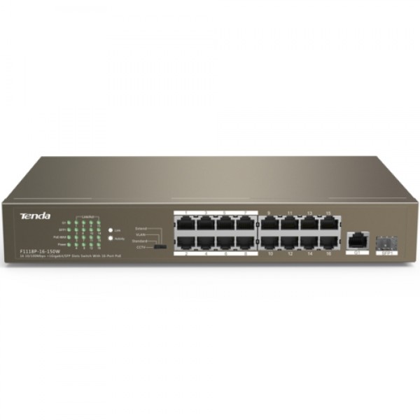 Tenda TEF1118P-16-150W 16Port 10/100 PoE Switch