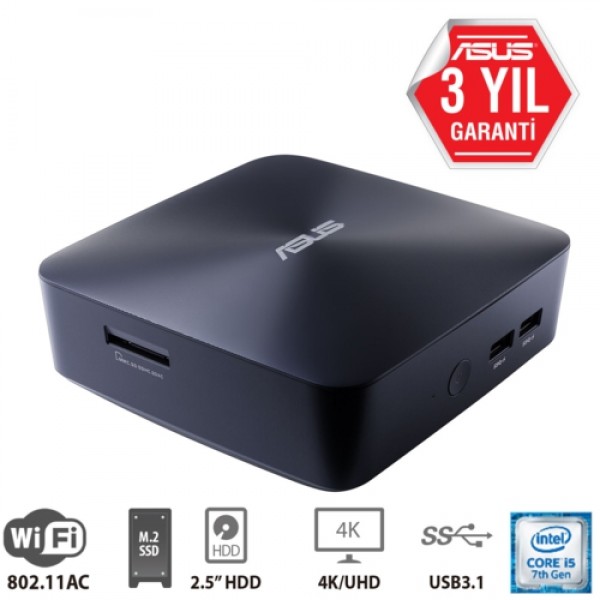 Asus MiniPC UN65U-M084M i5-7200U 8G 128G SSD DOS 