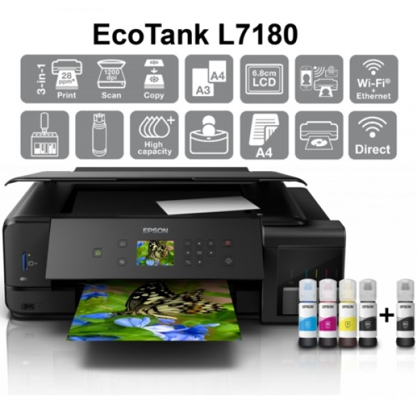 Epson L7180 Renkli Tanklı Fot-Tar-Yazıcı  A3 