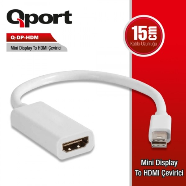 Qport Q-DP-HDM 15cm Mini Display to HDMI Çevirici