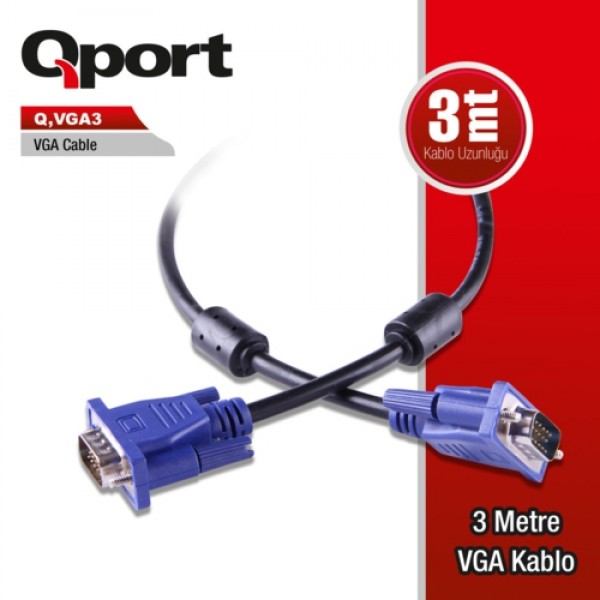 Qport Q-Vga3 3 Metre Vga Kablo 