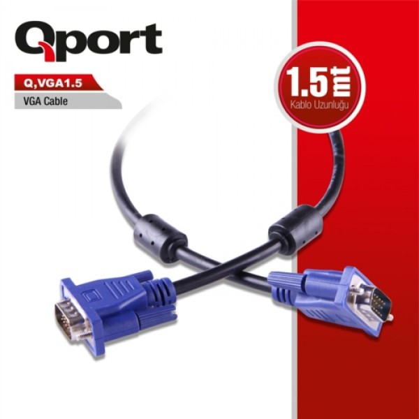 Qport Q-Vga1.5 1,5 Metre Vga Kablo 