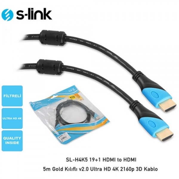 S-LINK SL-H4K5  19+1 HDMI to HDMI 5m Kablo 